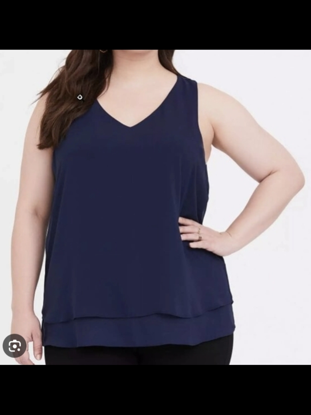 Torrid Georgette Double Layer Swing Tank 1 1x Womens
